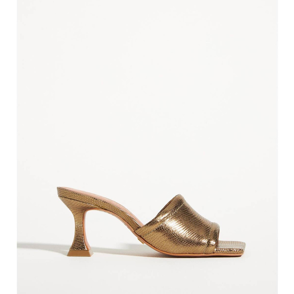 New Anthropologie Vicenza Gold Mules - Size 37 (EU) - 6.5-7 US
